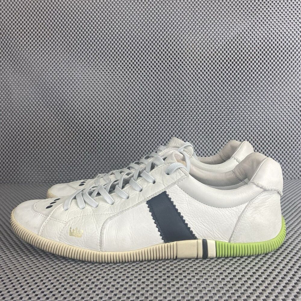Osklen Riva Lona Sneakers Mens 12 White Leather Lace Up Low Top Casual - Picture 2 of 14